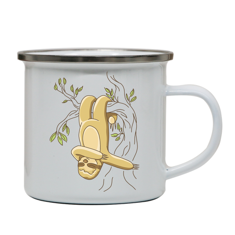 Hanging sloth enamel camping mug outdoor cup colors - Graphic Gear