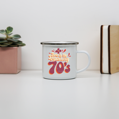 Legendary 70s enamel camping mug outdoor cup colors - Graphic Gear