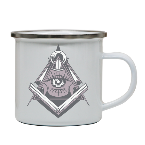 Freemasonry symbol enamel camping mug outdoor cup colors - Graphic Gear