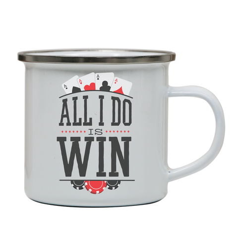 All I do is win enamel camping mug outdoor cup colors - Graphic Gear