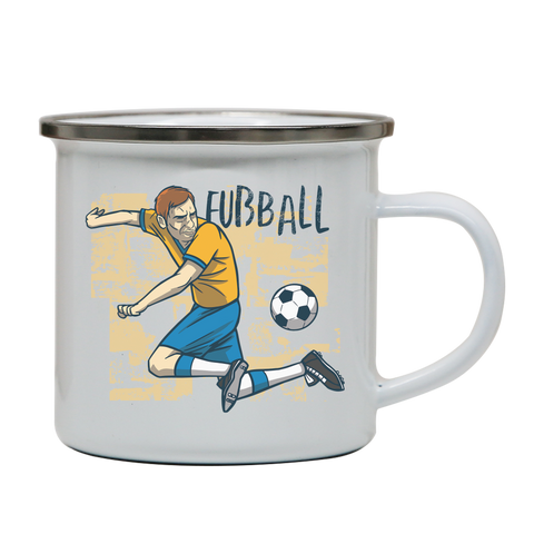Soccer German enamel camping mug outdoor cup colors - Graphic Gear