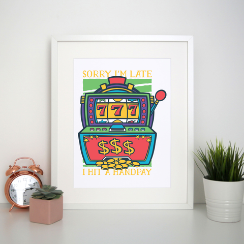 Slot machine handpay print poster wall art decor - Graphic Gear