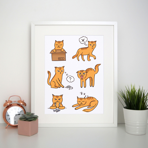 Cat moods print poster wall art decor - Graphic Gear