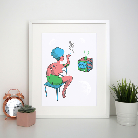Woman in space print poster wall art decor - Graphic Gear