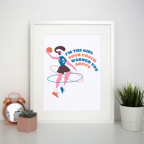 Basketball girl quote print poster wall art decor - Graphic Gear