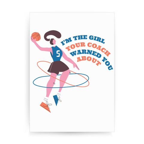 Basketball girl quote print poster wall art decor - Graphic Gear