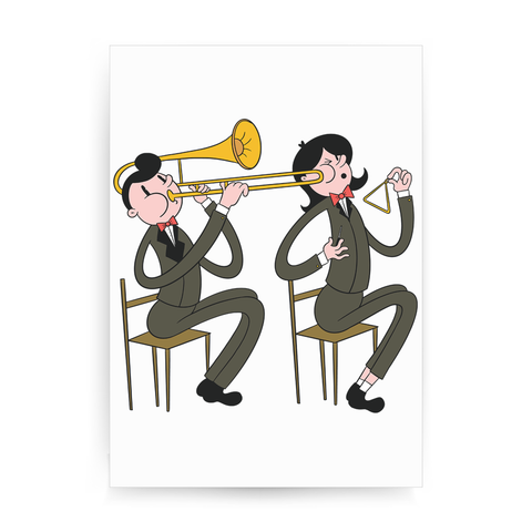 Trombone triangle players print poster wall art decor - Graphic Gear