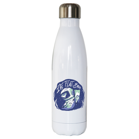 Flat earth water bottle stainless steel reusable - Graphic Gear