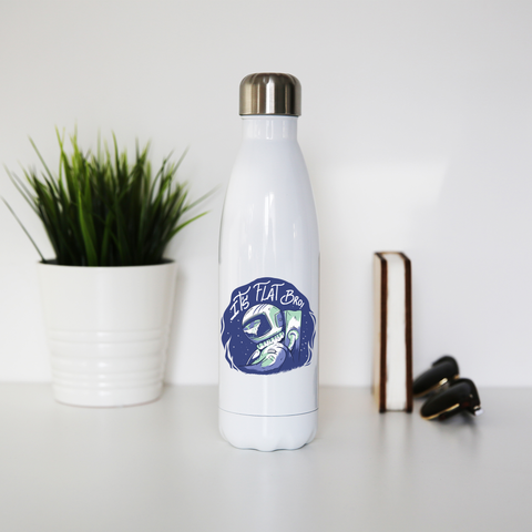 Flat earth water bottle stainless steel reusable - Graphic Gear