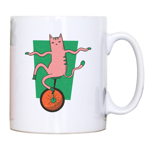 Unicycle cat mug coffee tea cup - Graphic Gear