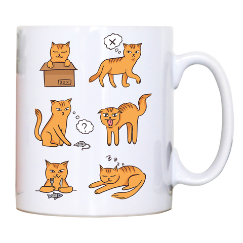 Cat moods mug coffee tea cup - Graphic Gear