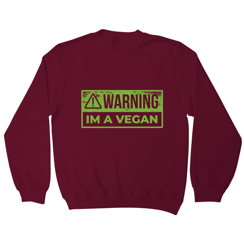 Warning vegan sweatshirt - Graphic Gear