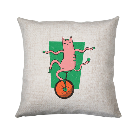 Unicycle cat cushion cover pillowcase linen home decor - Graphic Gear