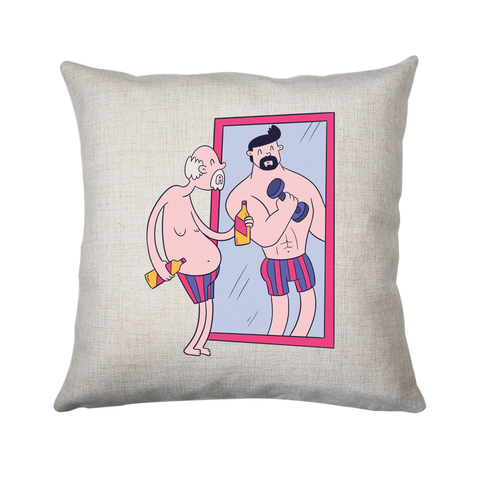 Old man mirror cushion cover pillowcase linen home decor - Graphic Gear