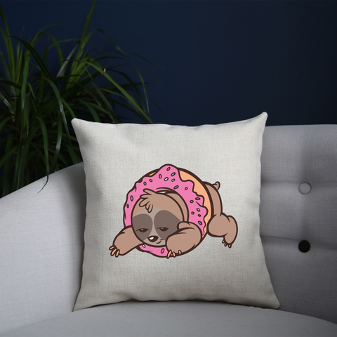 Sloth donut cushion cover pillowcase linen home decor - Graphic Gear