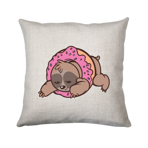 Sloth donut cushion cover pillowcase linen home decor - Graphic Gear