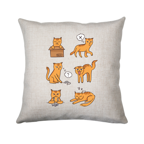 Cat moods cushion cover pillowcase linen home decor - Graphic Gear