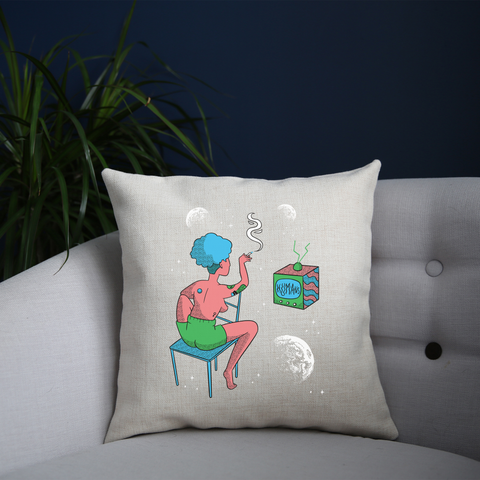 Woman in space cushion cover pillowcase linen home decor - Graphic Gear