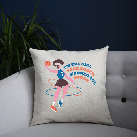 Basketball girl quote cushion cover pillowcase linen home decor - Graphic Gear