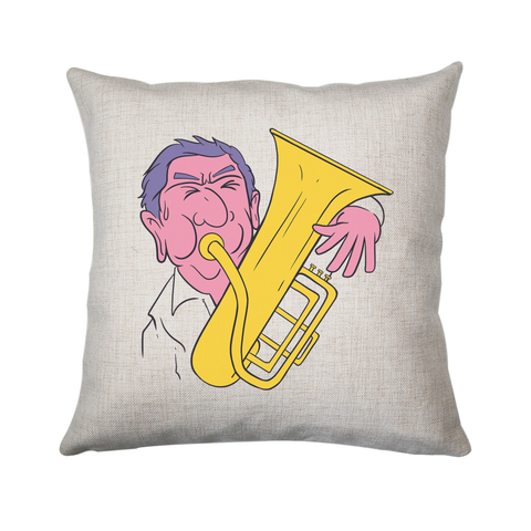 Saxhorn player cushion cover pillowcase linen home decor - Graphic Gear