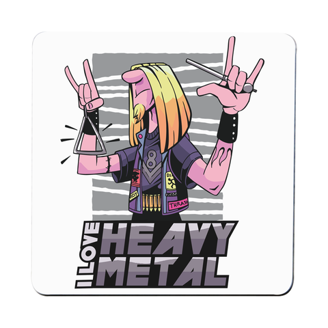 I love heavy metal coaster drink mat - Graphic Gear
