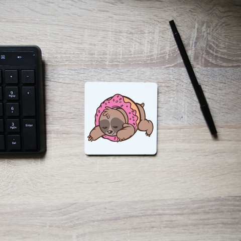 Sloth donut coaster drink mat - Graphic Gear