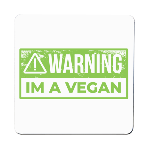 Warning vegan coaster drink mat - Graphic Gear