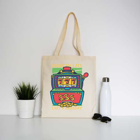 Slot machine handpay tote bag canvas shopping - Graphic Gear