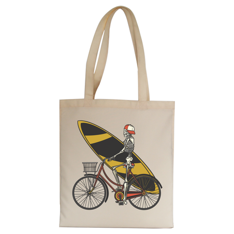 Skeleton cycling tote bag canvas shopping - Graphic Gear