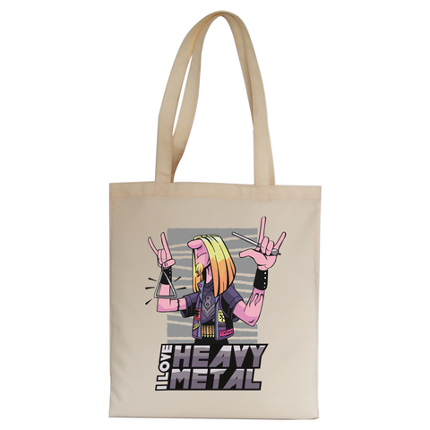 I love heavy metal tote bag canvas shopping - Graphic Gear