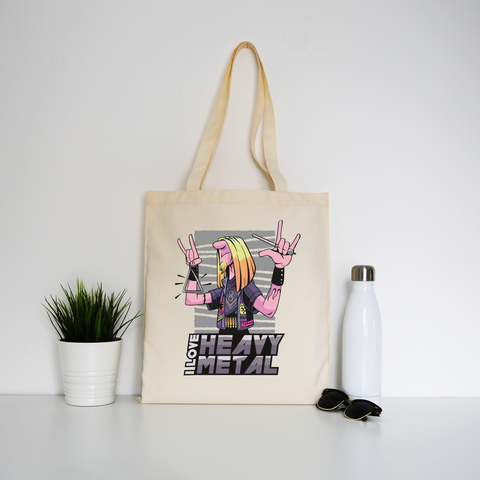 I love heavy metal tote bag canvas shopping - Graphic Gear