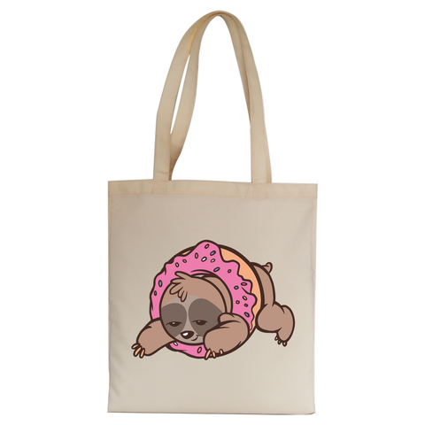 Sloth donut tote bag canvas shopping - Graphic Gear