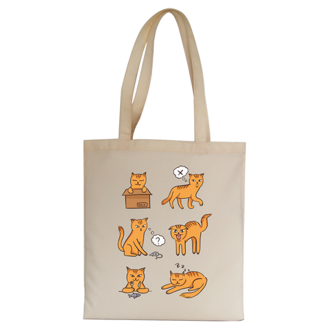 Cat moods tote bag canvas shopping - Graphic Gear