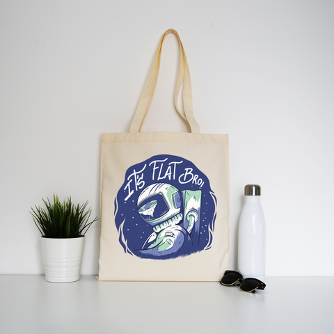 Flat earth tote bag canvas shopping - Graphic Gear
