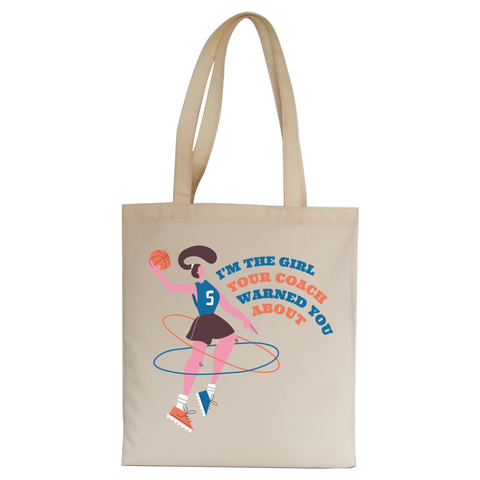 Basketball girl quote tote bag canvas shopping - Graphic Gear