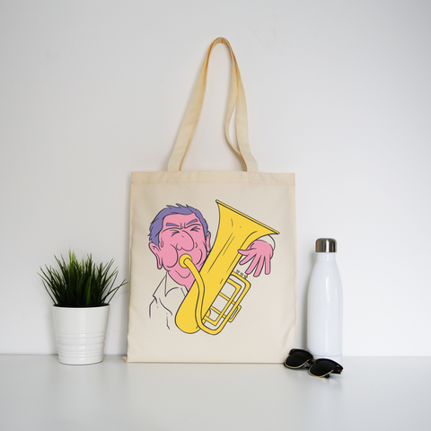 Saxhorn player tote bag canvas shopping - Graphic Gear