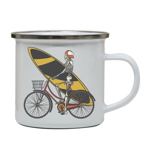 Skeleton cycling enamel camping mug outdoor cup colors - Graphic Gear