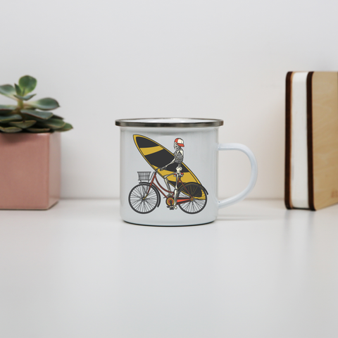 Skeleton cycling enamel camping mug outdoor cup colors - Graphic Gear