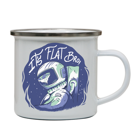 Flat earth enamel camping mug outdoor cup colors - Graphic Gear