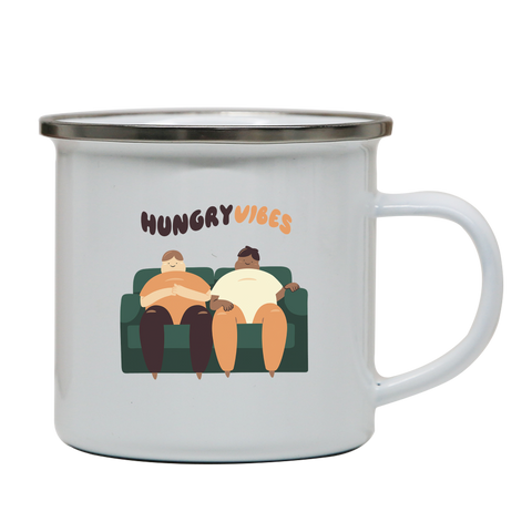 Hungry vibes enamel camping mug outdoor cup colors - Graphic Gear