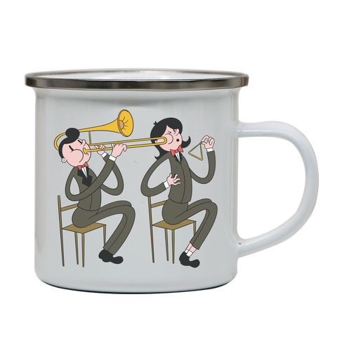 Trombone triangle players enamel camping mug outdoor cup colors - Graphic Gear