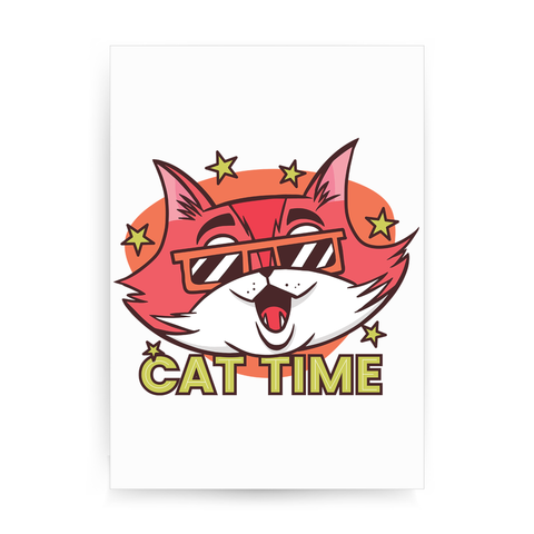 Cat time print poster wall art decor - Graphic Gear