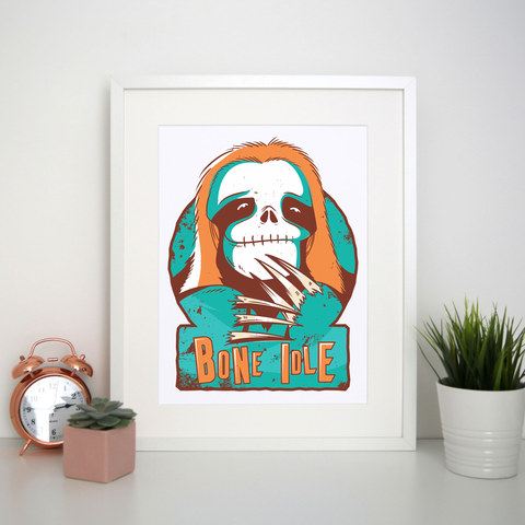 Sloth skull print poster wall art decor - Graphic Gear