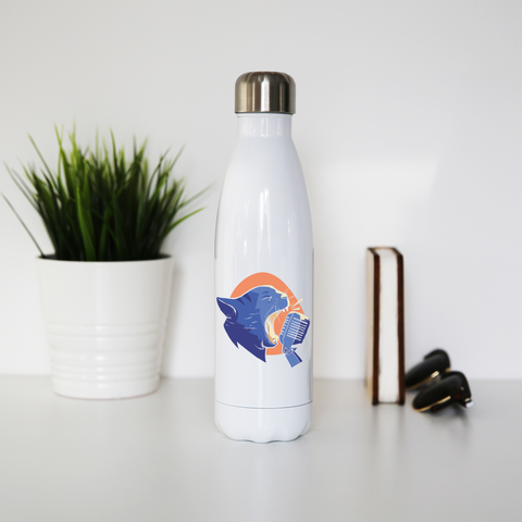 Singing cat water bottle stainless steel reusable - Graphic Gear