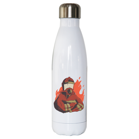 Firefighter flames water bottle stainless steel reusable - Graphic Gear