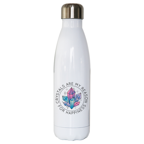 Crystals quote water bottle stainless steel reusable - Graphic Gear