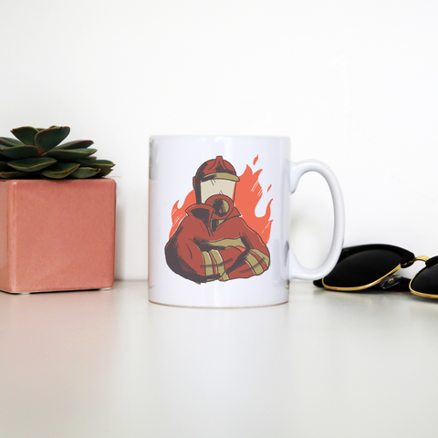Firefighter flames mug coffee tea cup - Graphic Gear