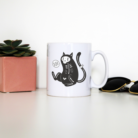 Skeleton cat girl mug coffee tea cup - Graphic Gear
