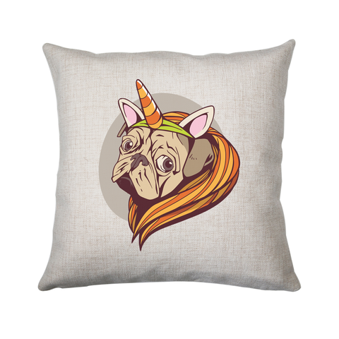 Unicorn pug cushion cover pillowcase linen home decor - Graphic Gear