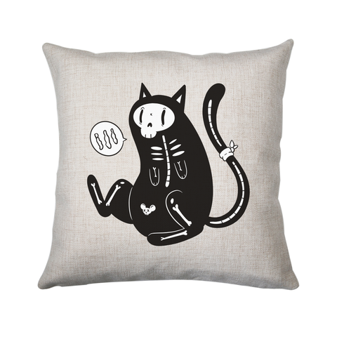Skeleton cat girl cushion cover pillowcase linen home decor - Graphic Gear